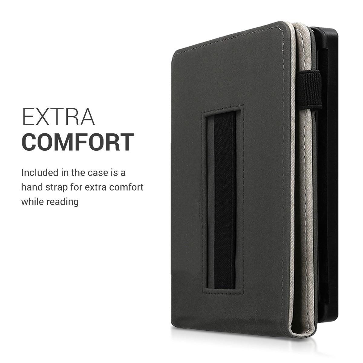 kwmobile Case Compatible with Kobo Aura Edition 2 Cover - Case with Strap and Stand