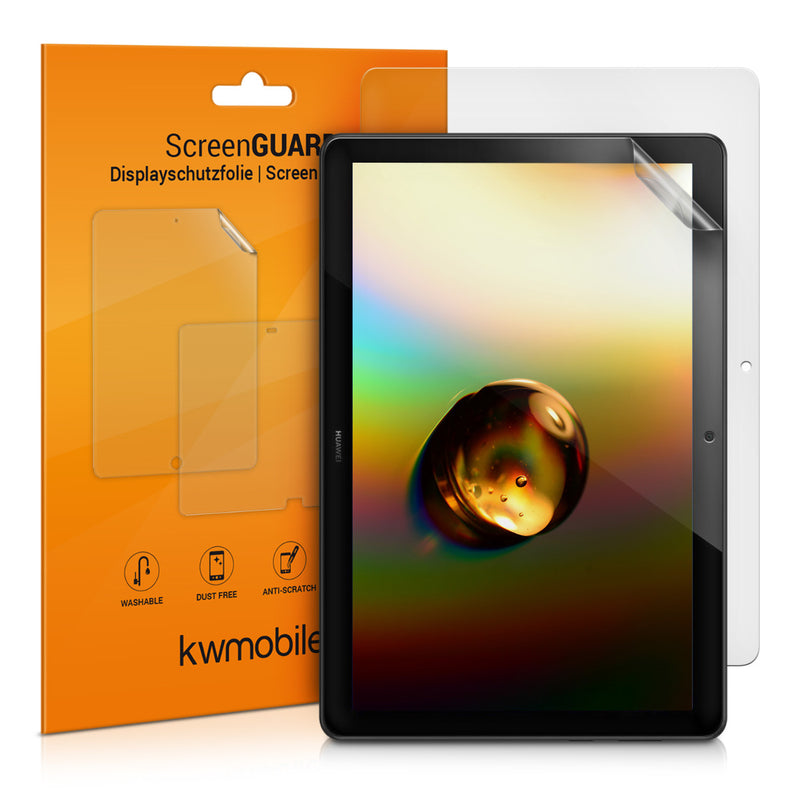 kwmobile 2x Tablet Schutzfolie kompatibel mit Huawei MediaPad T5 10 Folie - Full Screen Protector - Tablet Displayfolie entspiegelt Transparent  