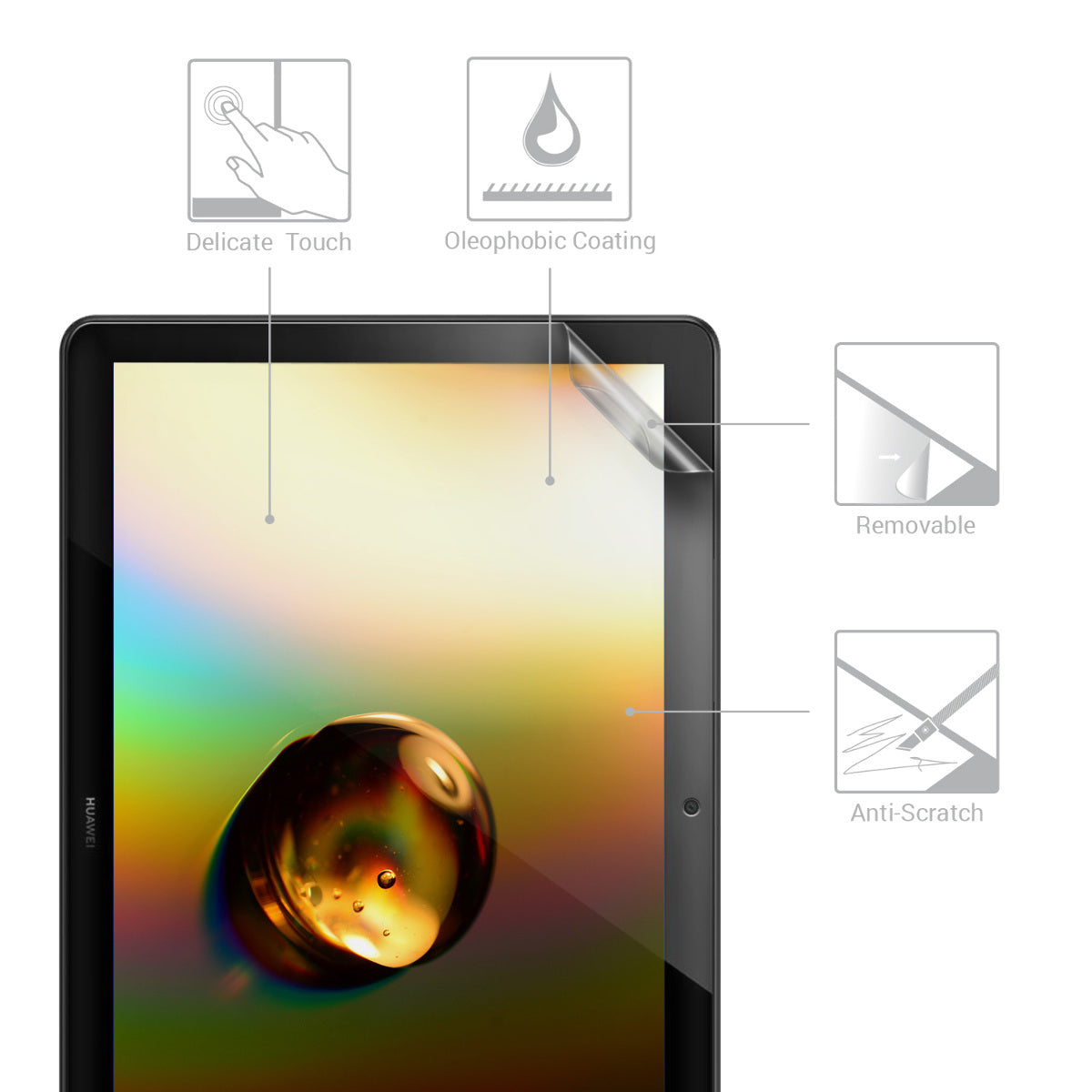 2x screen protector compatible with Huawei MediaPad T5 10