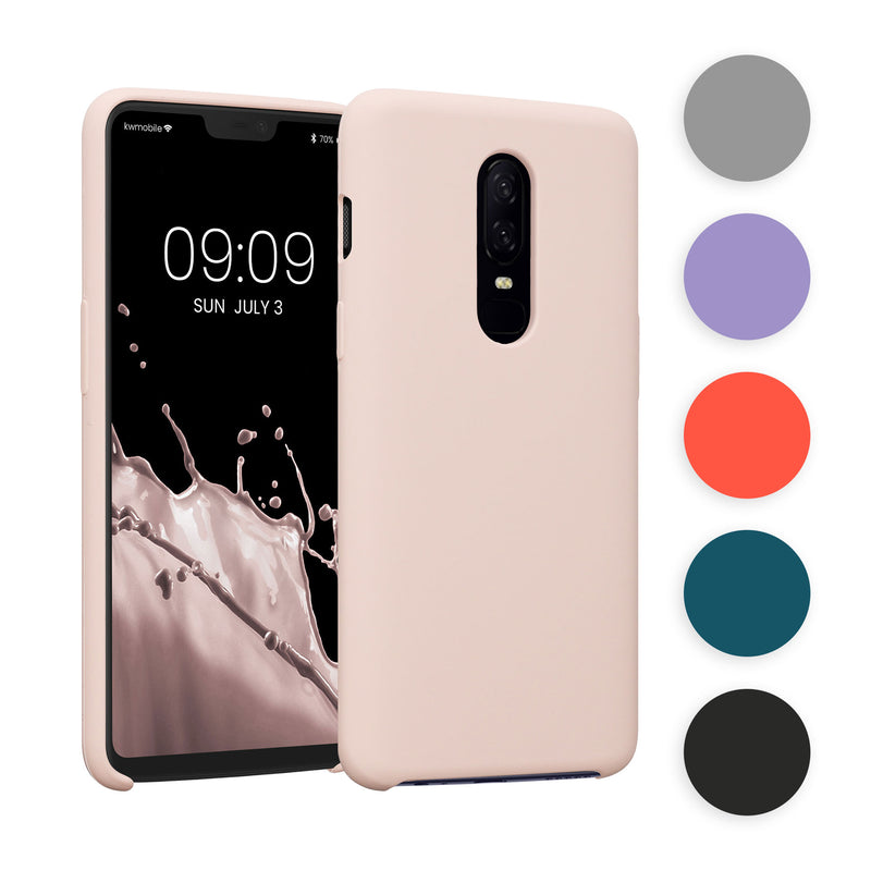 kwmobile Hülle kompatibel mit OnePlus 6 Hülle - Silikon Handy Case - Handyhülle weiche Oberfläche - kabelloses Laden - Bordeaux Violett Bordeaux Violett  