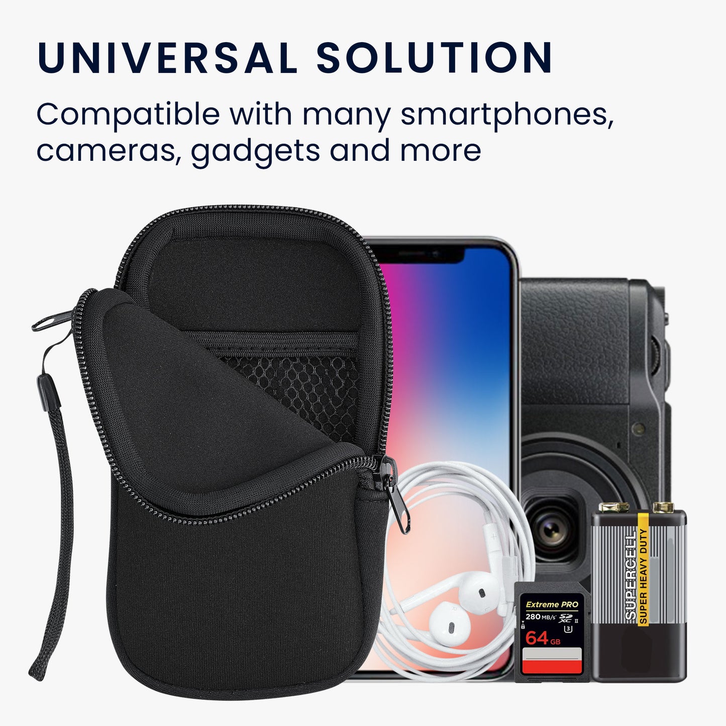 kwmobile Phone Pouch for Smartphones - 4.5" - Phone Bag 14.4 x 8.3 cm Inner Dimensions