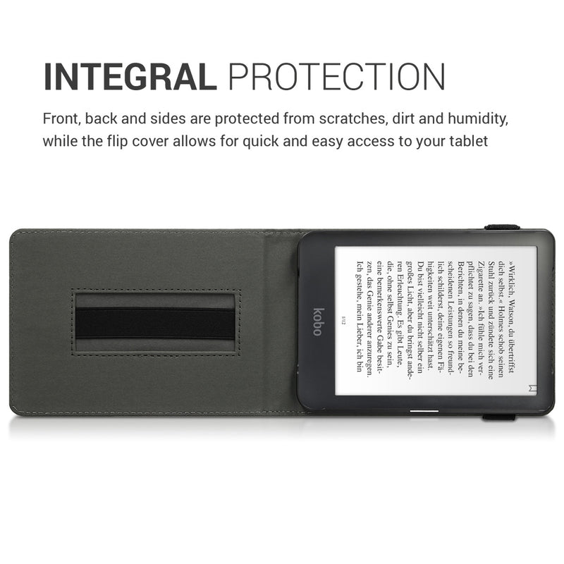 kwmobile Case compatible with Kobo Clara HD - e-Reader Cover with Loop Stand