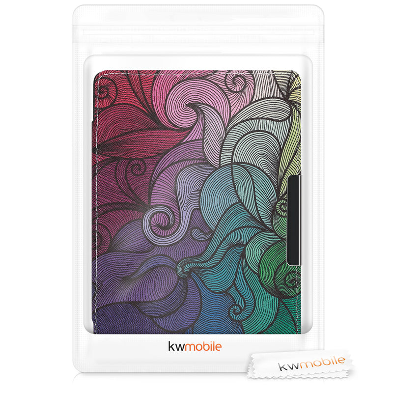 kwmobile Cover for Pocketbook Touch Lux 4/5/Touch HD 3/Color (2020)/ Vivlio Lux 5 Case - eReader Flip Case with Auto Sleep Function - Color Burst
