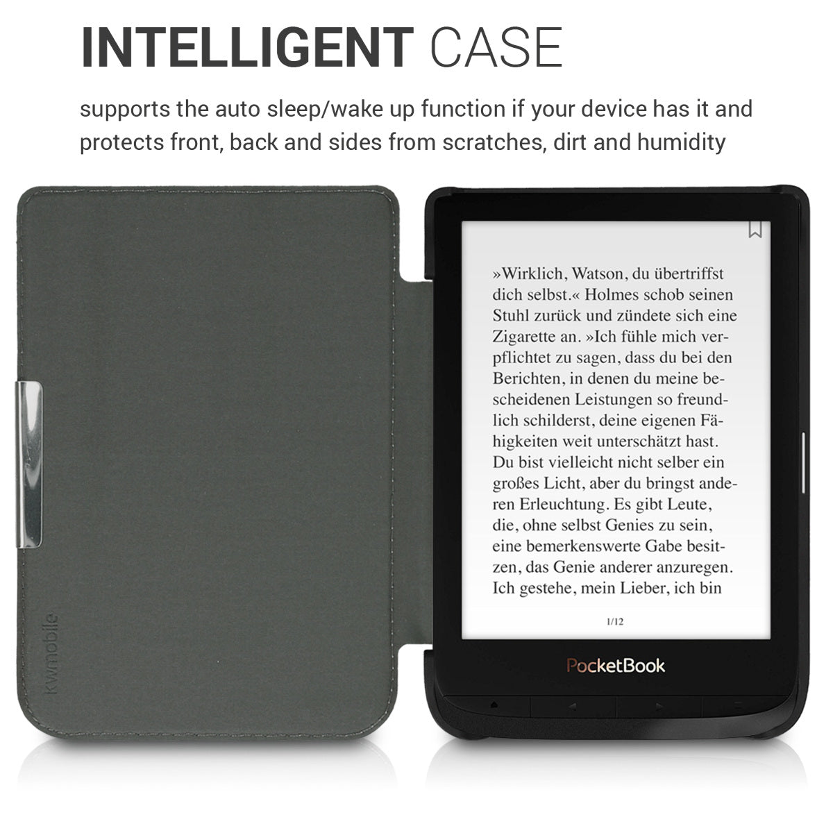 kwmobile Cover for Pocketbook Touch Lux 4/5/Touch HD 3/Color (2020)/ Vivlio Lux 5 Case - eReader Flip Case with Auto Sleep Function - Color Burst