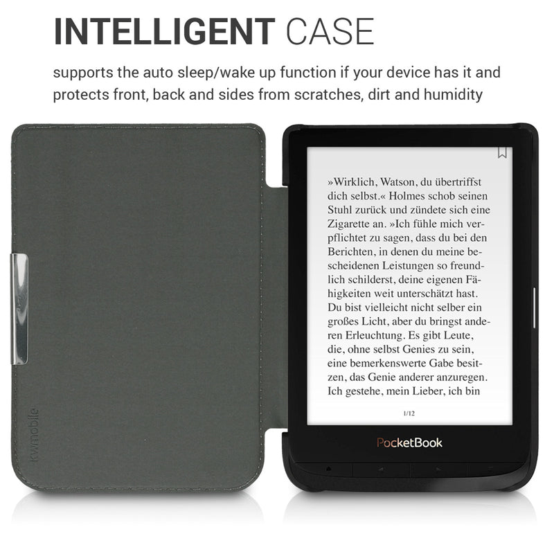 kwmobile Cover for Pocketbook Touch Lux 4/5/Touch HD 3/Color (2020)/ Vivlio Lux 5 Case - eReader Flip Case with Auto Sleep Function - Color Burst