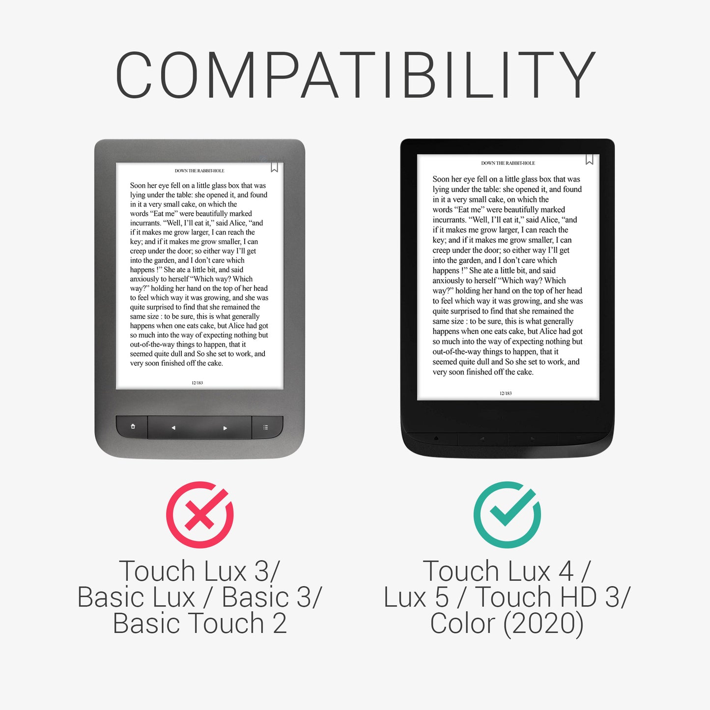 kwmobile Cover for Pocketbook Touch Lux 4/5/Touch HD 3/Color (2020)/ Vivlio Lux 5 Case - eReader Flip Case with Auto Sleep Function - Color Burst