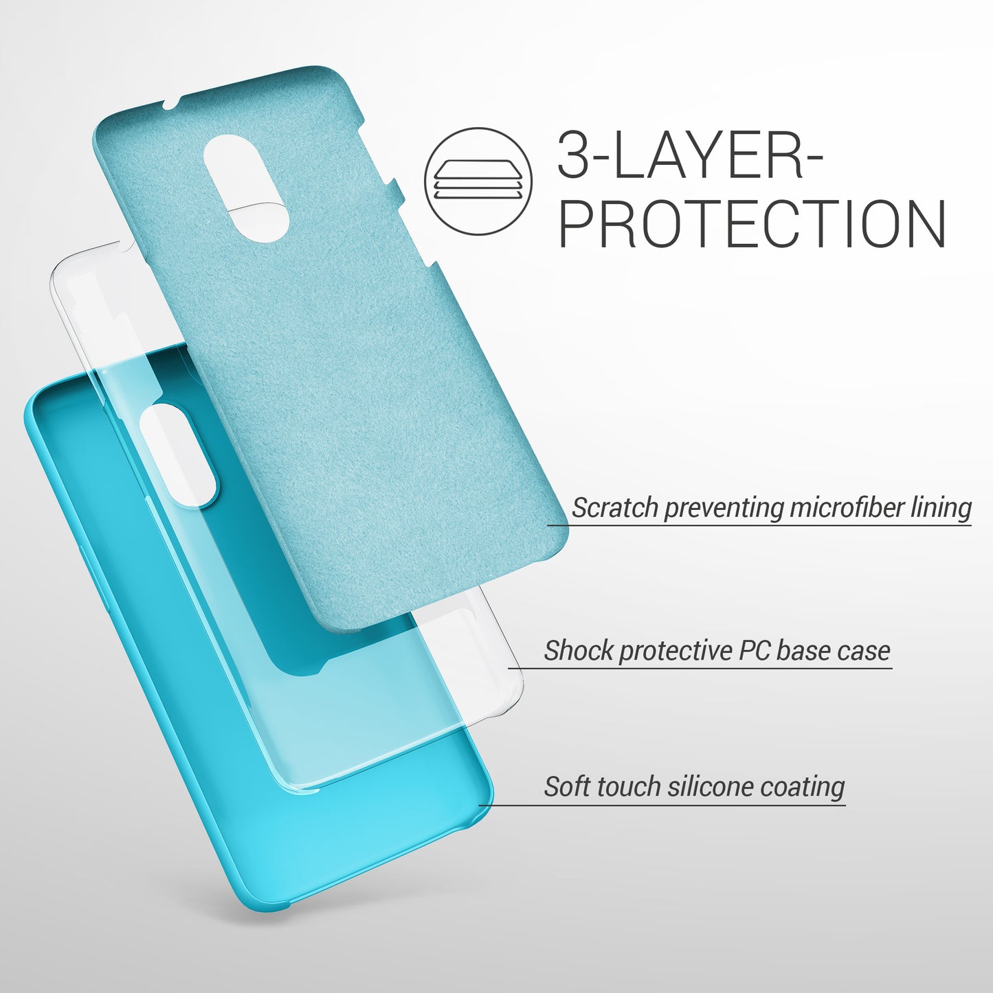 kwmobile Phone Case for OnePlus 6T - Silicone Cover - Wireless Charging - Protective Case