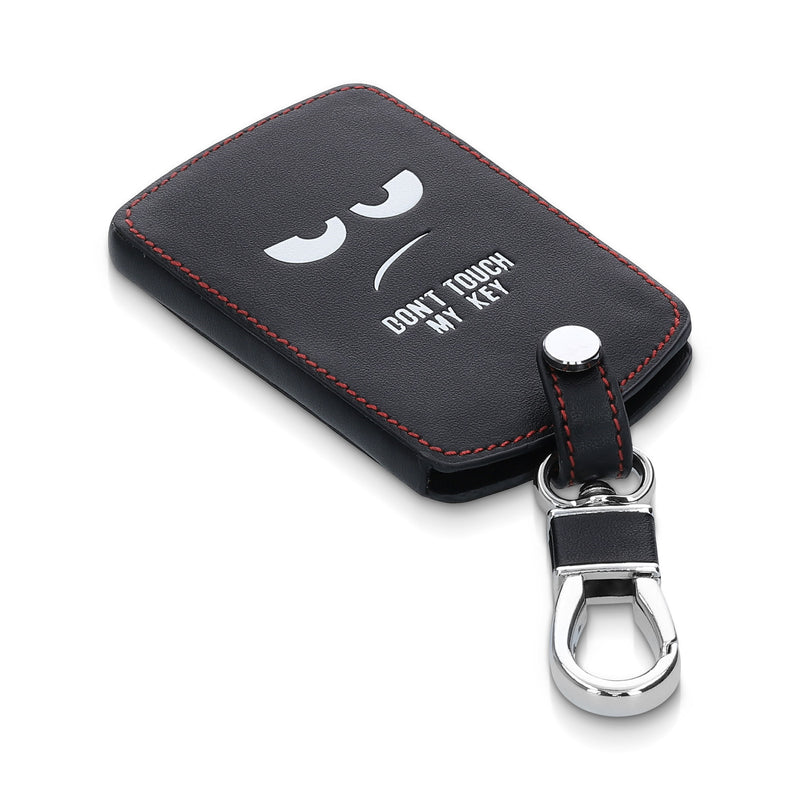kwmobile Car Key Cover Compatible with Renault 4-Button Car Key Card (Keyless Go Only) Faux Leather Protective Case Key Fob Cover Don't touch my Key