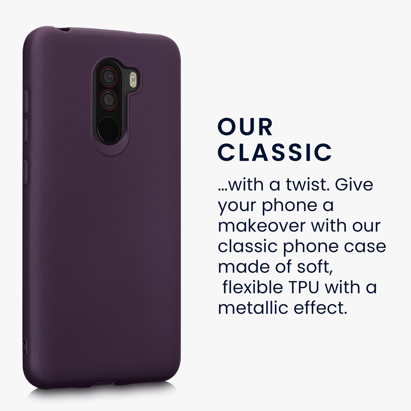 kwmobile Case for Xiaomi Pocophone F1 - Shimmering Silicone Cover - Protective Case