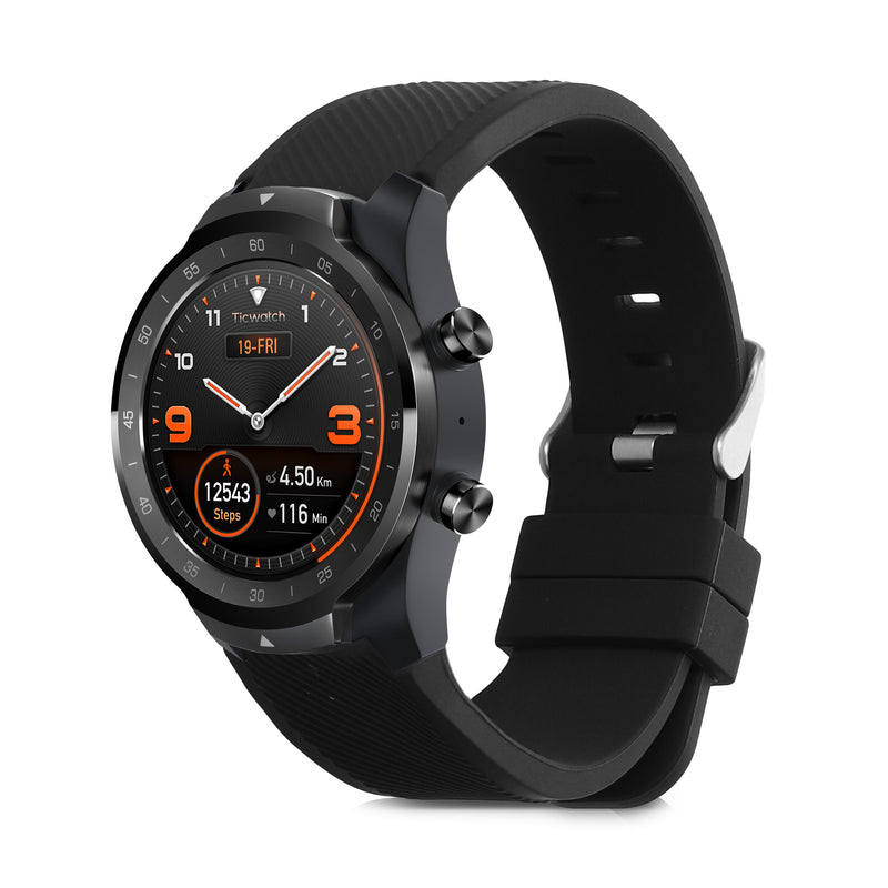 kwmobile Silicone Watch Strap for Ticwatch Pro Smartwatch - Replacement Band for Fitness Tracker - Interchangeable Smartwatch Strap