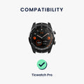 kwmobile Silicone Watch Strap for Ticwatch Pro Smartwatch - Replacement Band for Fitness Tracker - Interchangeable Smartwatch Strap