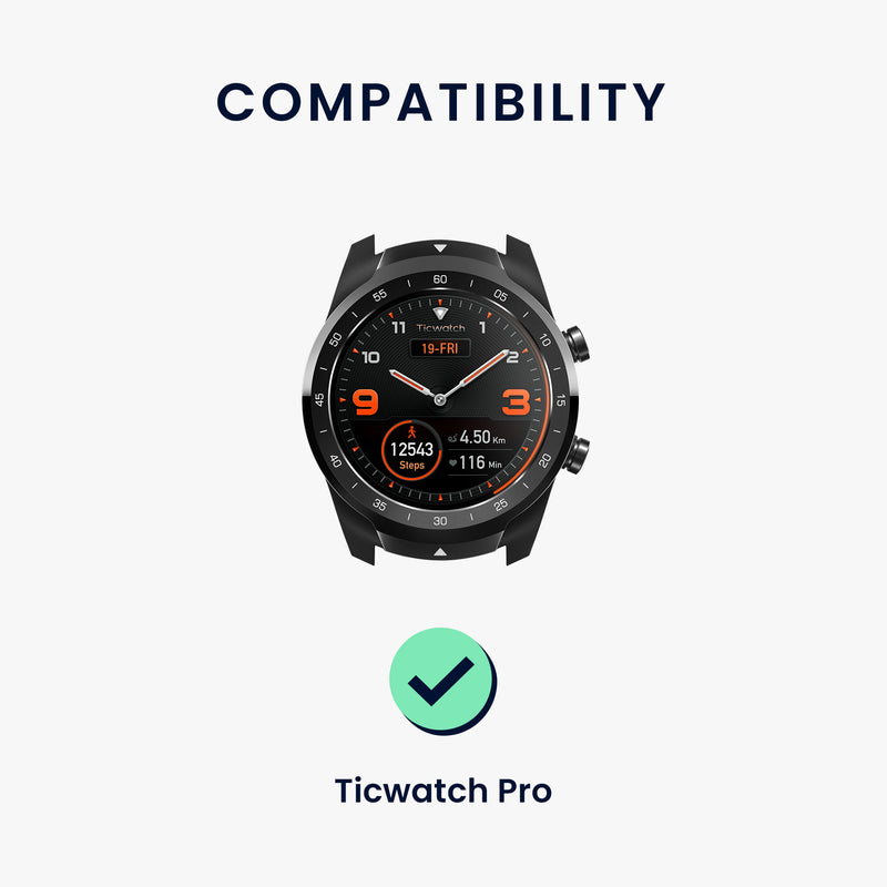 kwmobile Silicone Watch Strap for Ticwatch Pro Smartwatch - Replacement Band for Fitness Tracker - Interchangeable Smartwatch Strap
