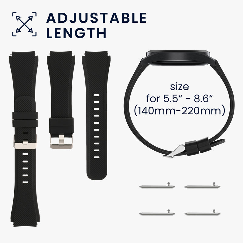 kwmobile Silicone Watch Strap for Ticwatch Pro Smartwatch - Replacement Band for Fitness Tracker - Interchangeable Smartwatch Strap
