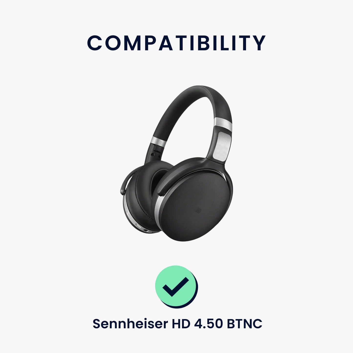 kwmobile Ear Pads for Sennheiser HD 4.50 BTNC Earpads Replacement Earpads Headphone Spare Parts Headphone Replacement Pads Over Ear Headphones