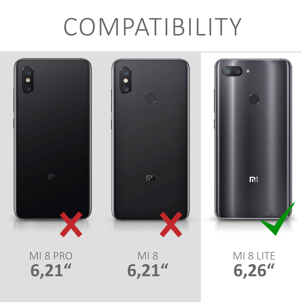 kwmobile Phone Case for Xiaomi Mi 8 Lite - Wireless Charging - Protective Cover