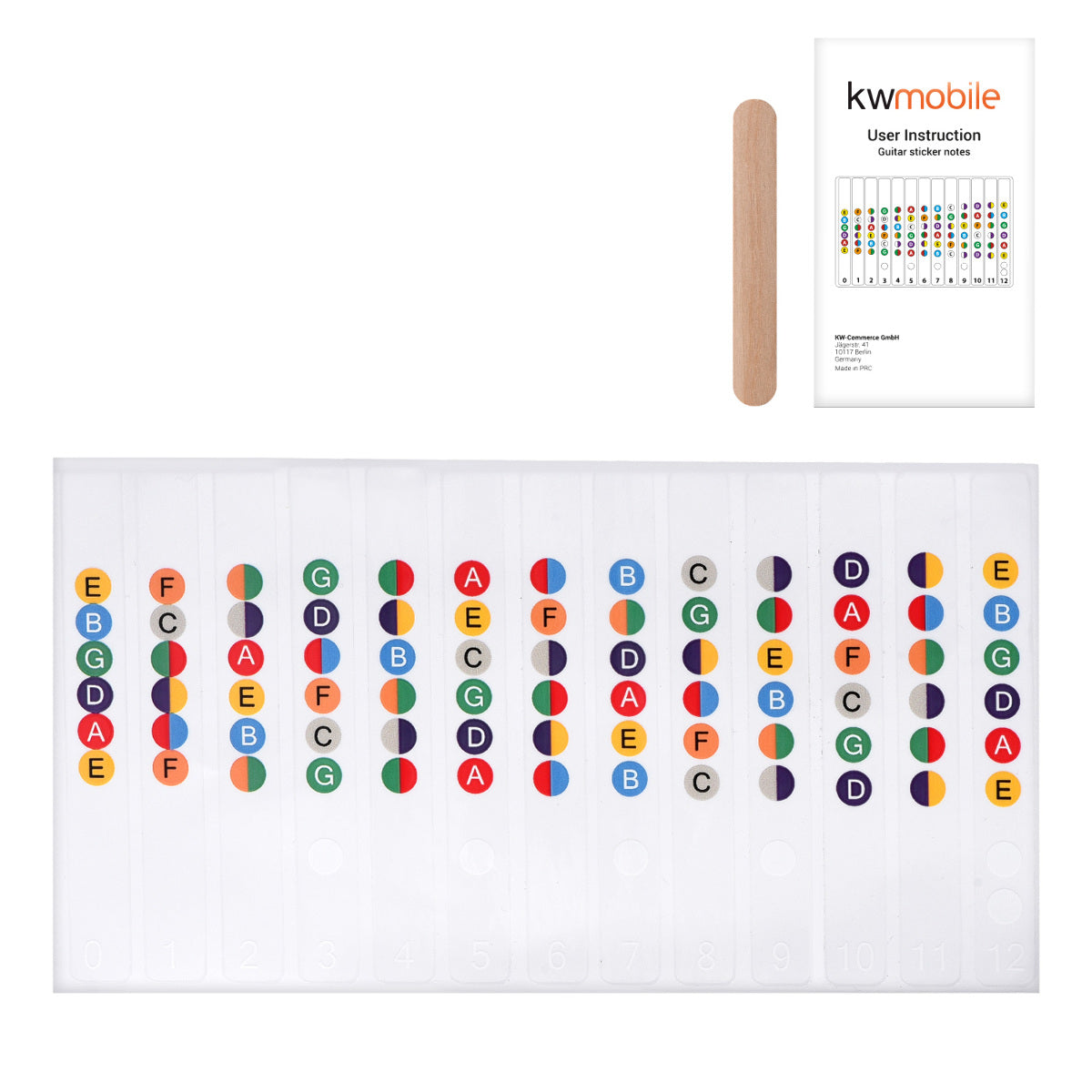 kwmobile Guitar Fretboard Note Stickers with Guide Beginner Guitar Fretboard Decals for Acoustic and Electric Guitar