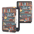 kwmobile Protective Case for Tolino Shine 3 - eReader Flip Case with Auto Sleep Function - Owl Sleep with Brown Mint Green