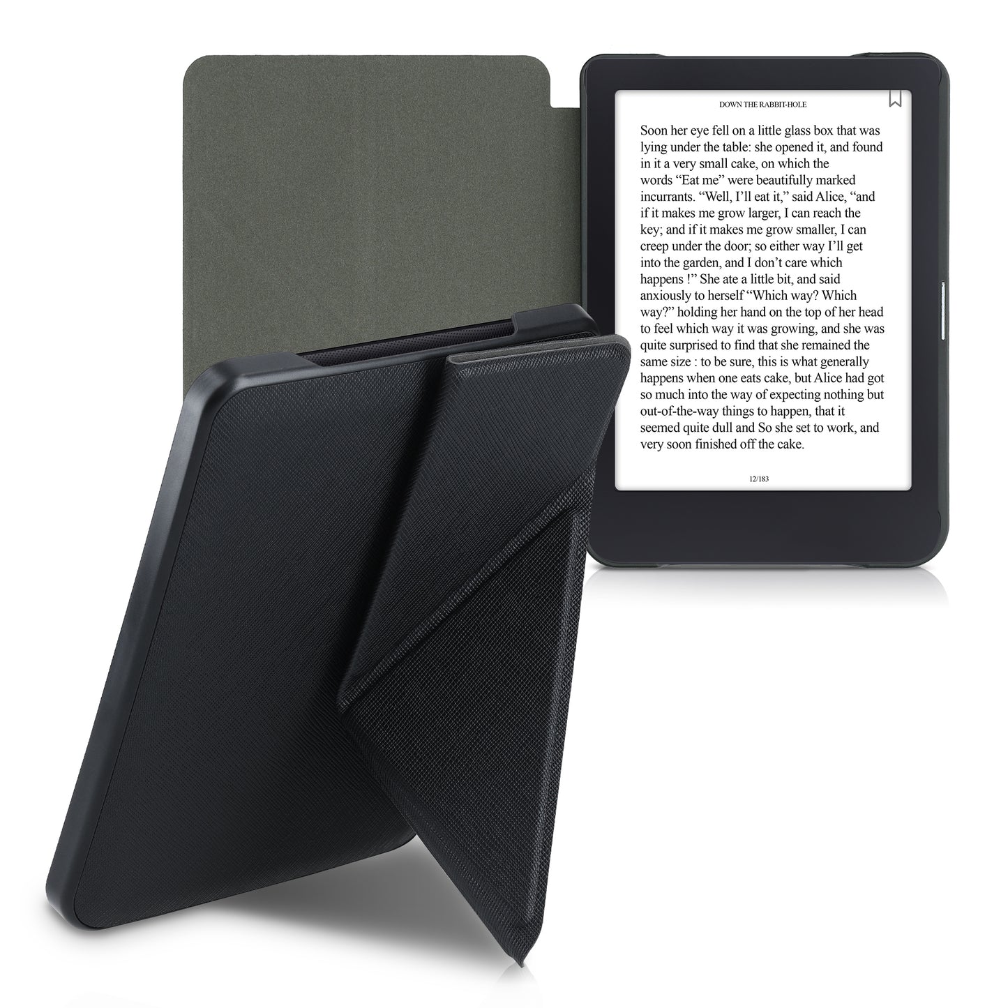 kwmobile Protective Case for Tolino Shine 3 Case - Faux Leather Case - eReader Flip Cover with Auto Sleep Function - Cover with Stand