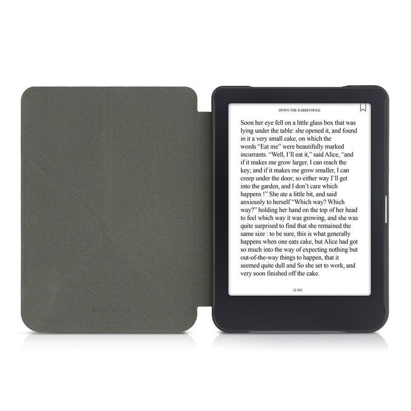 kwmobile Protective Case for Tolino Shine 3 Case - Faux Leather Case - eReader Flip Cover with Auto Sleep Function - Cover with Stand