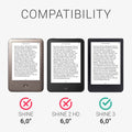 kwmobile Protective Case for Tolino Shine 3 Case - Faux Leather Case - eReader Flip Cover with Auto Sleep Function - Cover with Stand