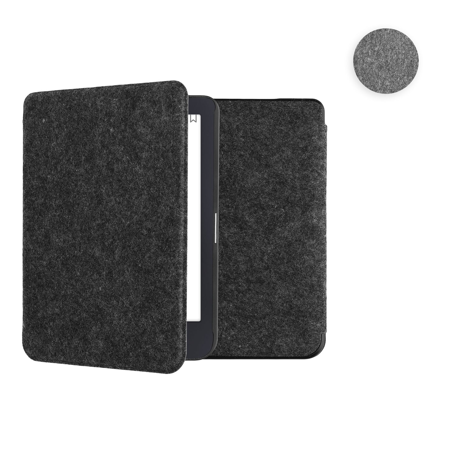 kwmobile Hülle kompatibel mit Tolino Shine 3 - Filz Stoff eReader Schutzhülle Cover Case - Dunkelgrau Dunkelgrau  