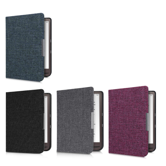 kwmobile Hülle kompatibel mit Pocketbook InkPad 3 / 3 Pro / Color / Vivlio InkPad 3 - Stoff eReader Schutzhülle Cover Case - Dunkelgrau Dunkelgrau  