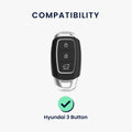 kwmobile Car Key Cover Compatible with Hyundai 3-Button Car Key Keyless Go