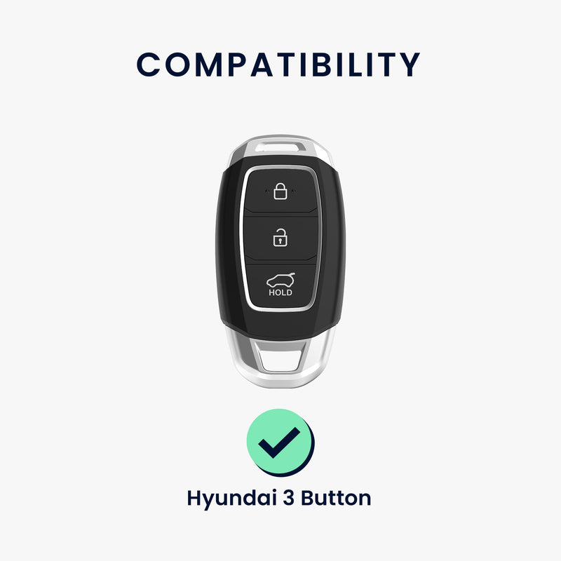 kwmobile Car Key Cover Compatible with Hyundai 3-Button Car Key Keyless Go