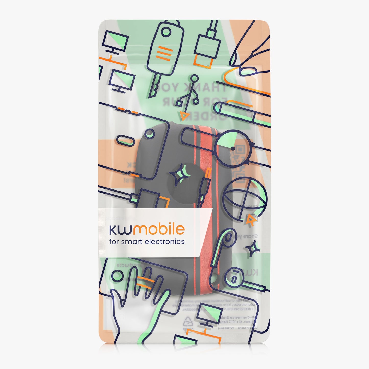 kwmobile Car Key Cover compatible with Fiat Lancia 3-Button Car Key Cover