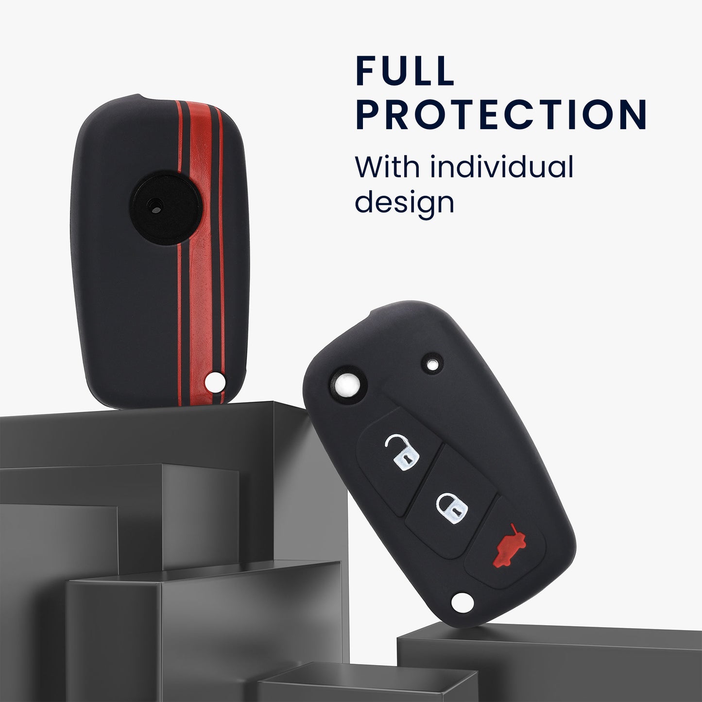 kwmobile Car Key Cover compatible with Fiat Lancia 3-Button Car Key Cover