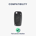 kwmobile Car Key Cover compatible with Fiat Lancia 3-Button Car Key Cover