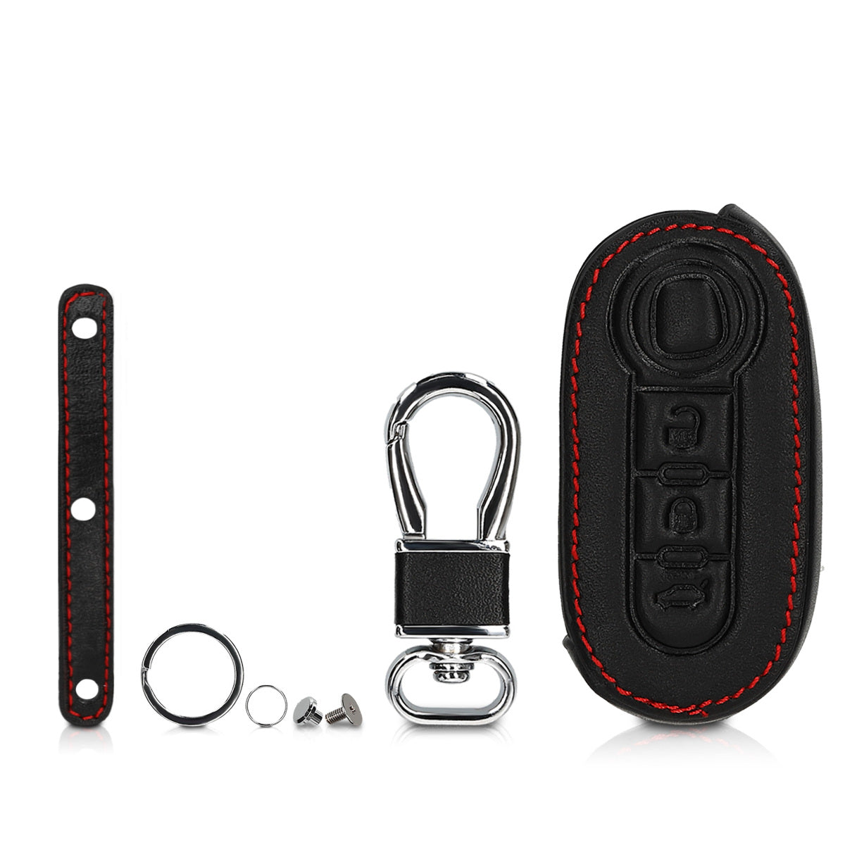 kwmobile Car Key Cover compatible with Fiat Lancia 3-Button Flip Car Key Remote Protector Fob Italy Stripes