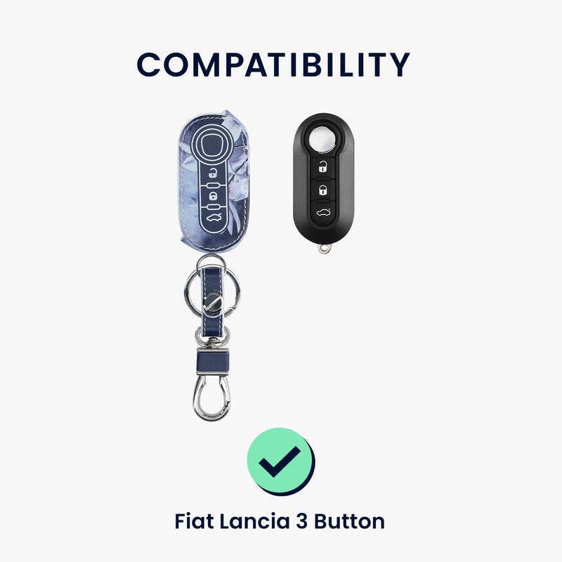kwmobile Car Key Cover compatible with Fiat Lancia 3-Button Flip Car Key Remote Protector Fob Italy Stripes
