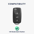 kwmobile Car Key Cover compatible with VW Skoda Seat 3-button car key - Don't touch my Key