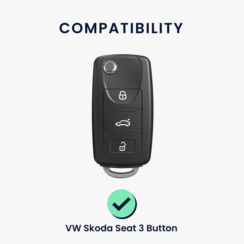 kwmobile Car Key Cover compatible with VW Skoda Seat 3-button car key - Don't touch my Key