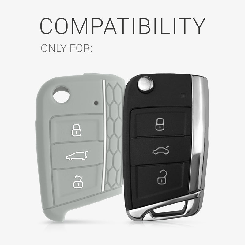 kwmobile Car Key Protection Case compatible with VW Golf 7 MK7 3-Button Car Key Cover
