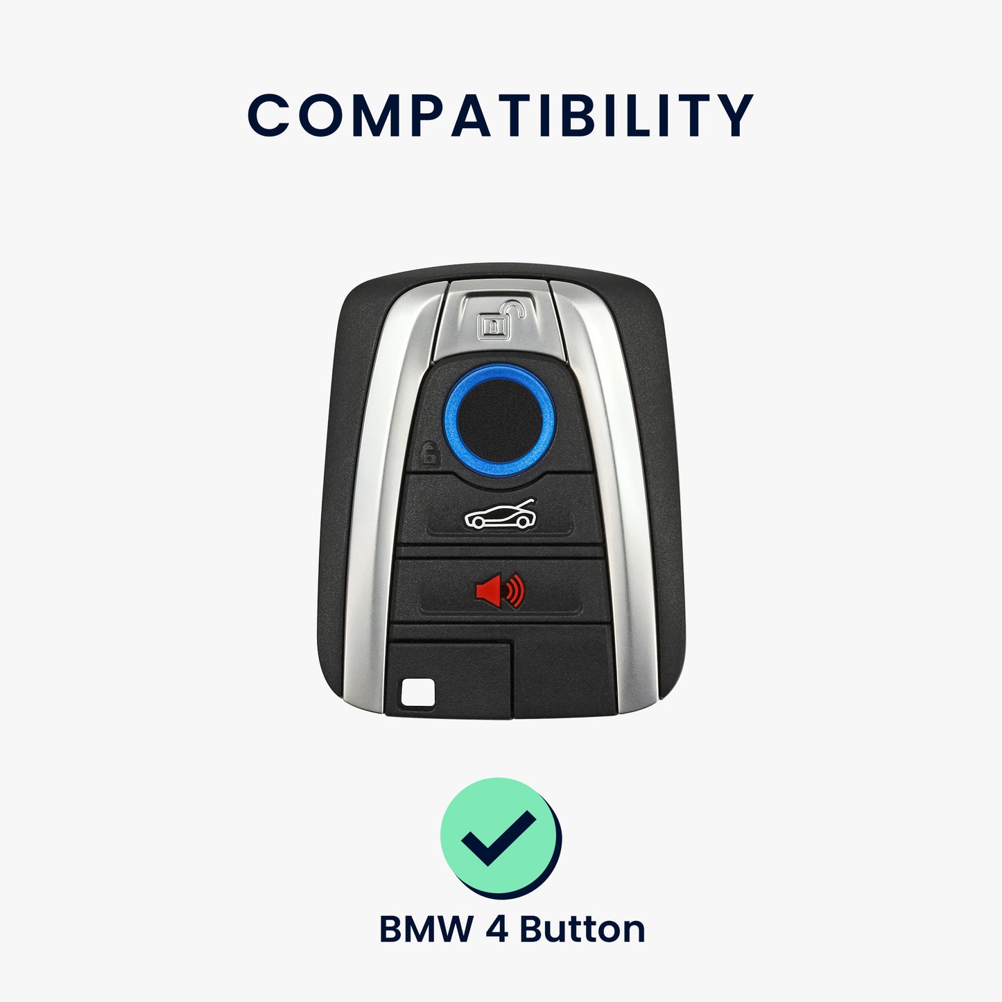 kwmobile Car Key Cover Compatible with BMW 4-Button SmartKey Car Key Protective Case Key Shell Cover