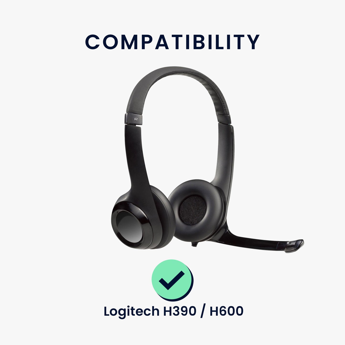 kwmobile Ear Pads for Logitech H390 / H600 Ear Cushion Replacement Headphone Spare Parts Replacement Ear Pads Over Ear Headphones