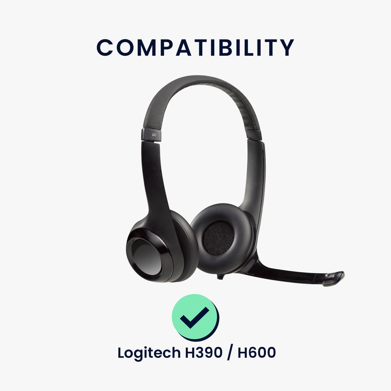 kwmobile Ear Pads for Logitech H390 / H600 Ear Cushion Replacement Headphone Spare Parts Replacement Ear Pads Over Ear Headphones