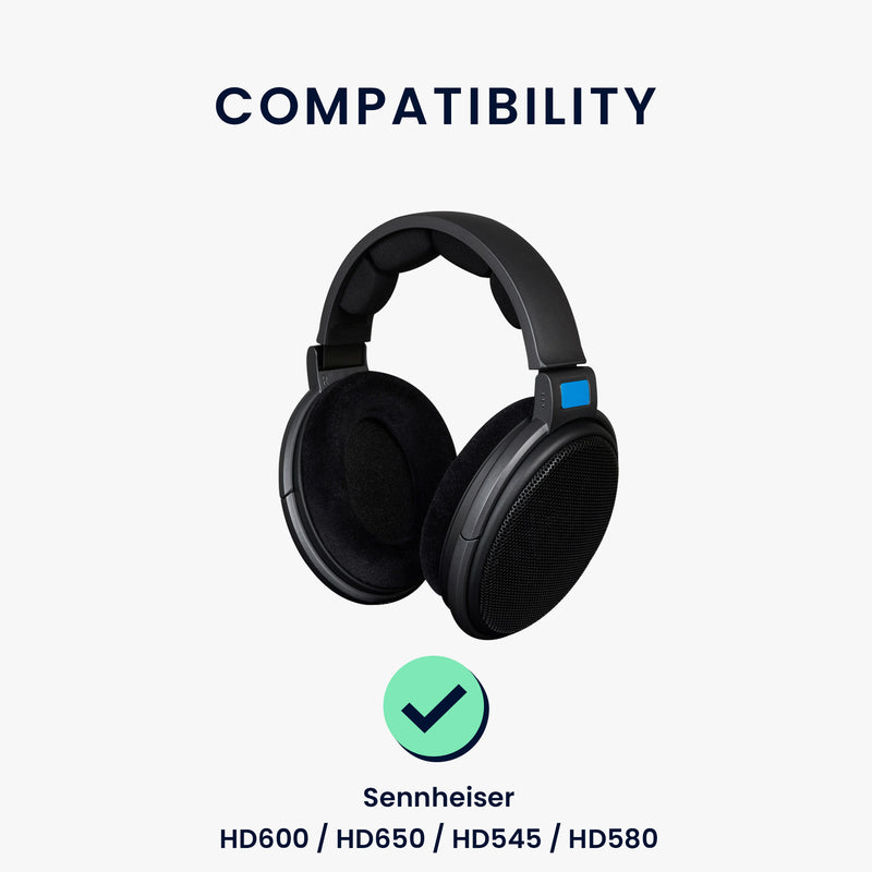 kwmobile Ear Pads for Sennheiser HD600 / HD650 / HD545 / HD580 Earpad Replacement Headphone Spare Parts Over Ear Headphones
