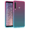 kwmobile Case kompatibel mit Samsung Galaxy A9 (2018) - Hülle Handy - Handyhülle Zwei Farben Pink Blau Transparent Pink  [dsg01]