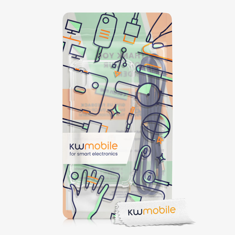 kwmobile Necklace Case compatible with Apple iPhone XR - Silicone Cover with Lanyard - Strap Phone Case
