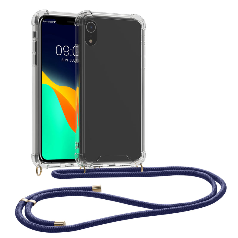 kwmobile Necklace Case compatible with Apple iPhone XR - Silicone Cover with Lanyard - Strap Phone Case