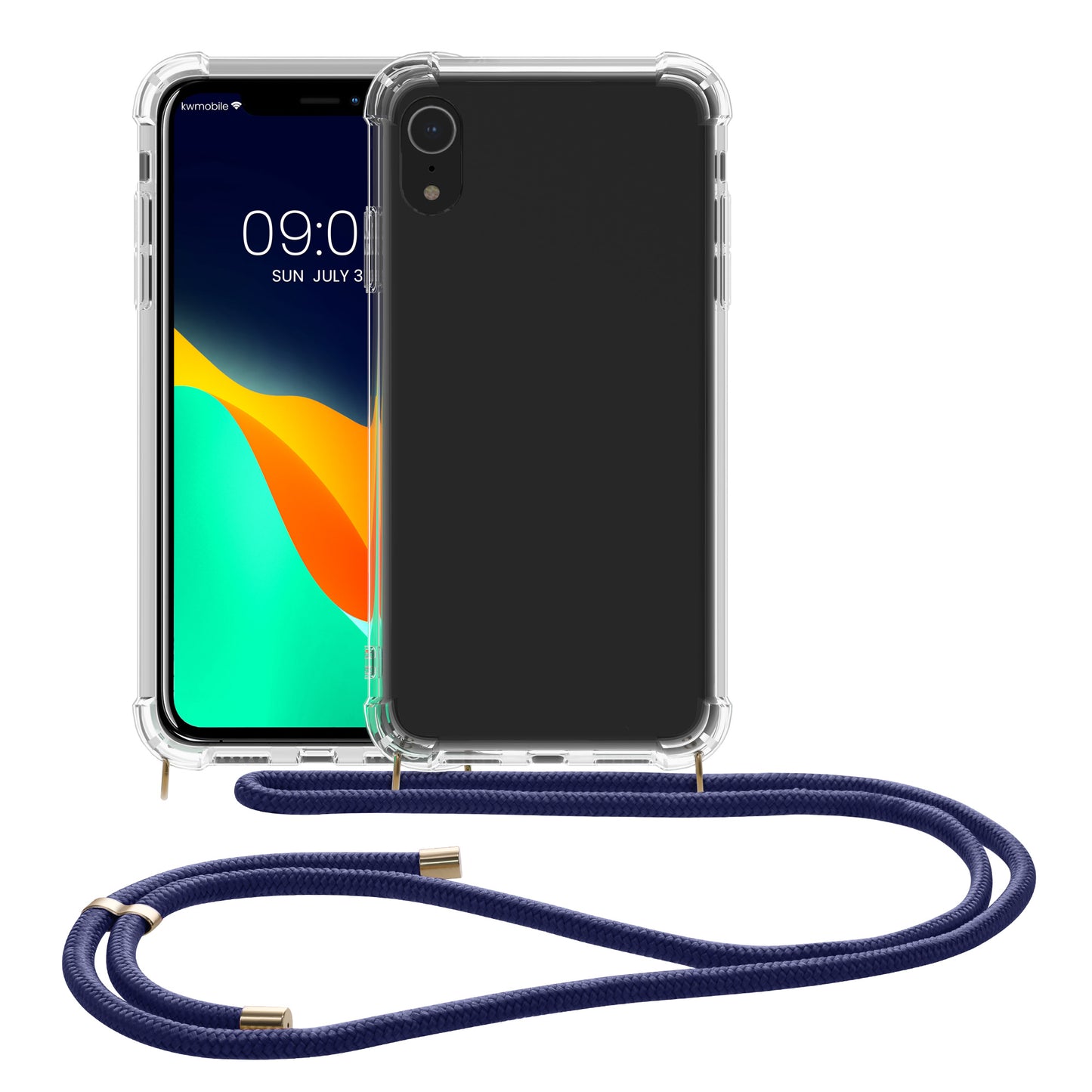 kwmobile Necklace Case compatible with Apple iPhone XR - Silicone Cover with Lanyard - Strap Phone Case