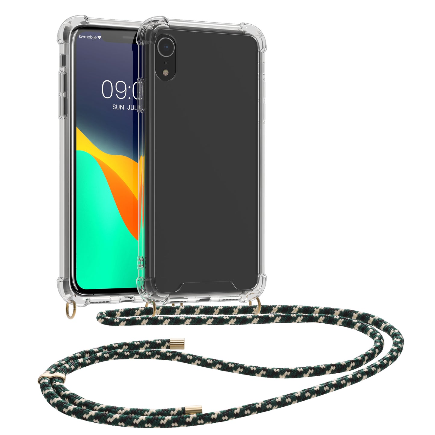 kwmobile Necklace Case compatible with Apple iPhone XR - Silicone Cover with Lanyard - Strap Phone Case