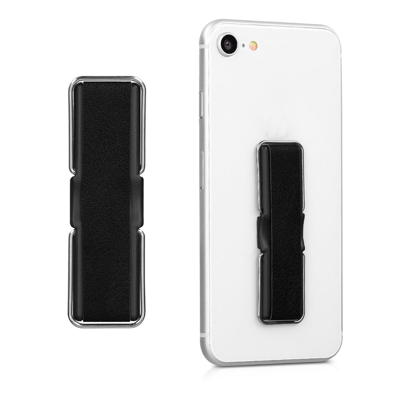 kwmobile Smartphone Finger Holder with Stand - Self-Adhesive Phone Finger Grip compatible with iPhone Samsung Sony Mobile Phones