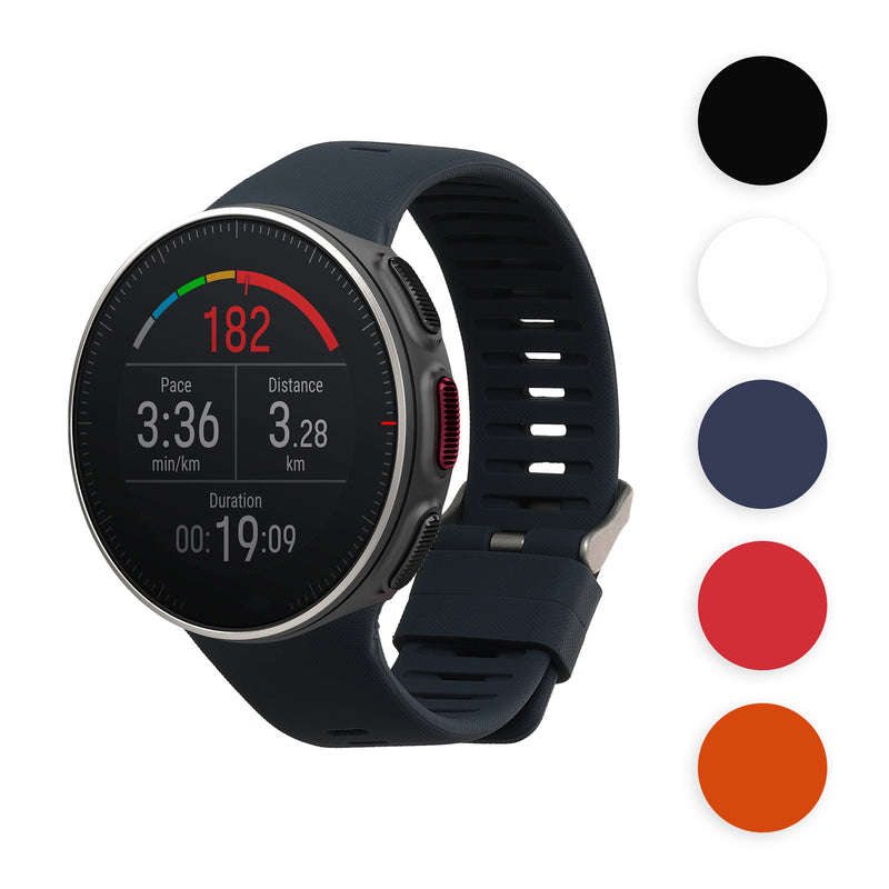 kwmobile Silikon Uhrenarmband für Polar Vantage V Armband - Ersatzarmband für Fitnesstracker - Wechselarmband Smartwatch - Grau Grau  