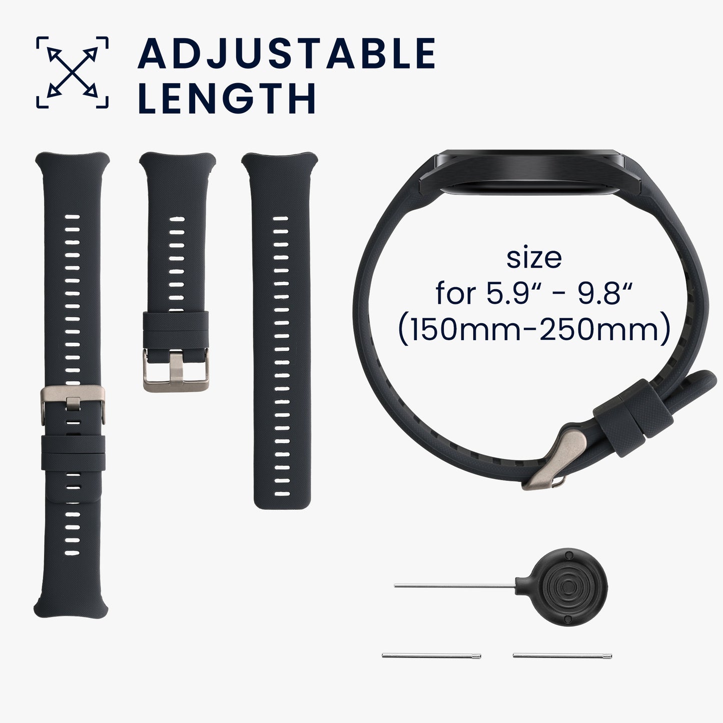 kwmobile Silicone Watch Strap for Polar Vantage V Band - Replacement Strap for Fitness Tracker - Smartwatch Replacement Band