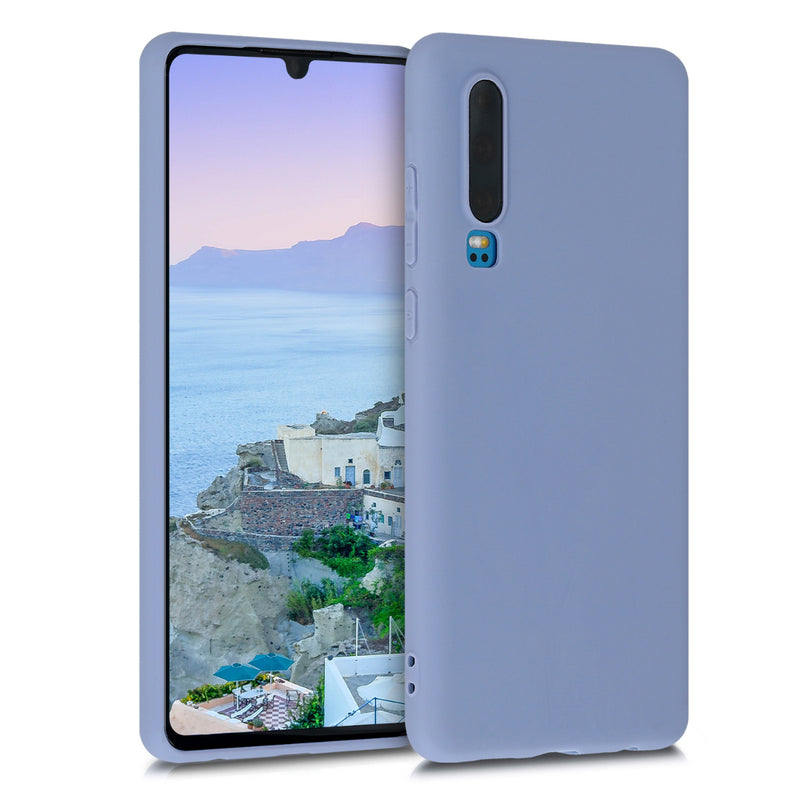 kwmobile Hülle kompatibel mit Huawei P30 Hülle - weiches TPU Silikon Case - Cover geeignet für kabelloses Laden - Lavendelgrau matt Lavendelgrau matt  