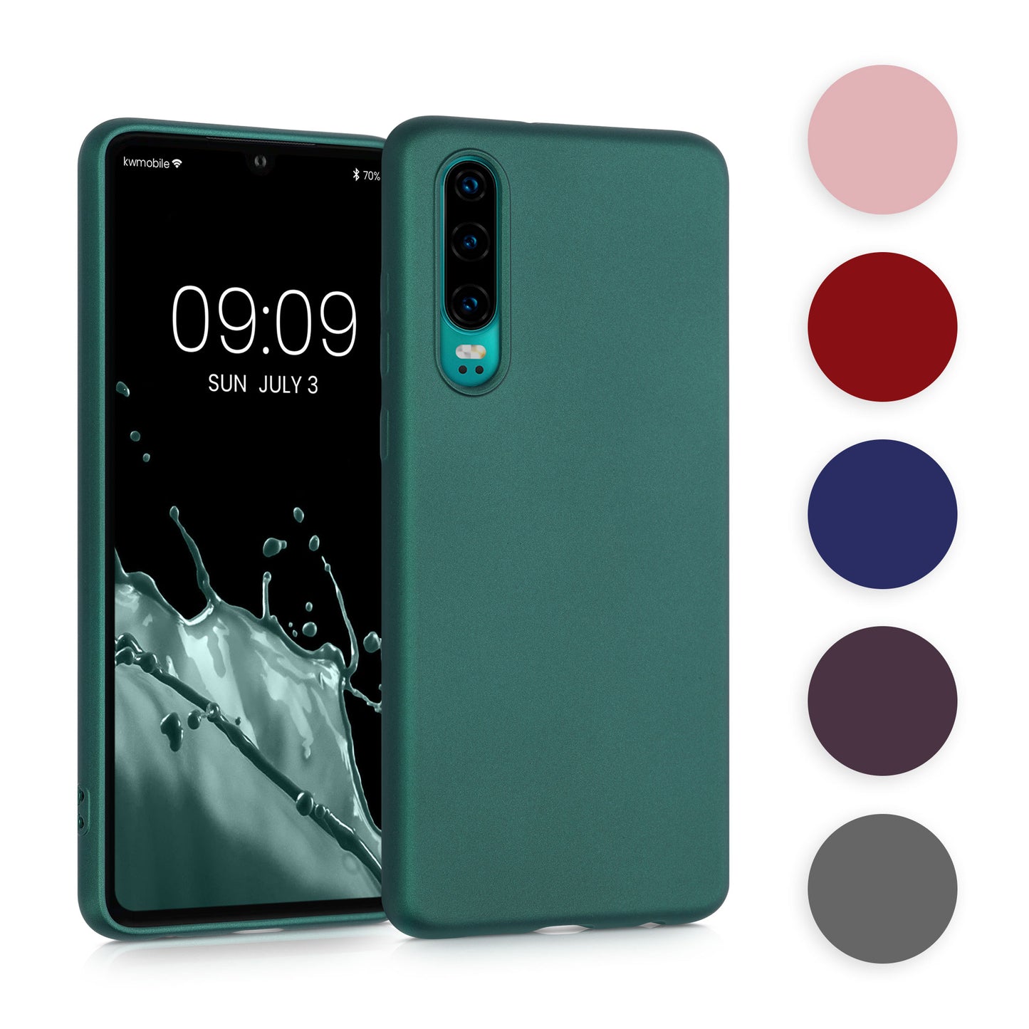 kwmobile Case kompatibel mit Huawei P30 Hülle - Schutzhülle aus Silikon metallisch schimmernd - Handyhülle Metallic Violett Metallic Violett  